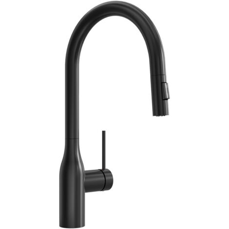 CECIPA MAX Robinet de Cuisine avec Douchette Extractible Mitigeur Cuisine Bec Rotatif Mitigeur d'Évier, Noir