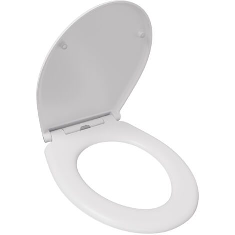 CECIPA MAX Sedile WC a Forma di O - Freno Anticaduta Sedile WC - Coperchio WC per Sedile WC Bagno - Bianco