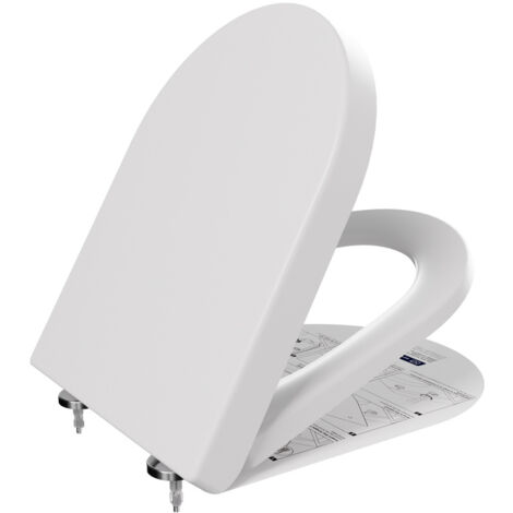CECIPA MAX WC Sitz Toilettendeckel mit Absenkautomatik Weiß Toilettensitz vom Typ D