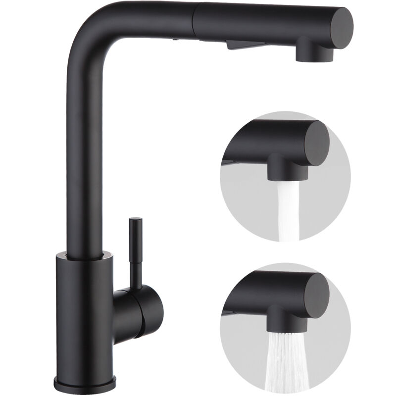 Cecipa - Mitigeur de cuisine avec douchette extractible, Monocommande, Rotation à 360°, 2 modes de pulvérisat Robinet d'évier cuisine