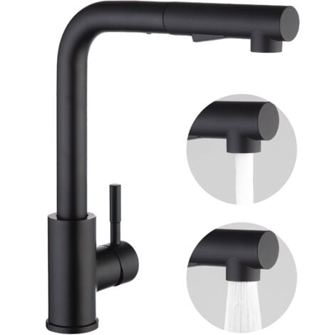 Cecipa Mitigeur de cuisine avec douchette extractible, Monocommande, Rotation à 360°, 2 modes de pulvérisat Robinet d'évier cuisine