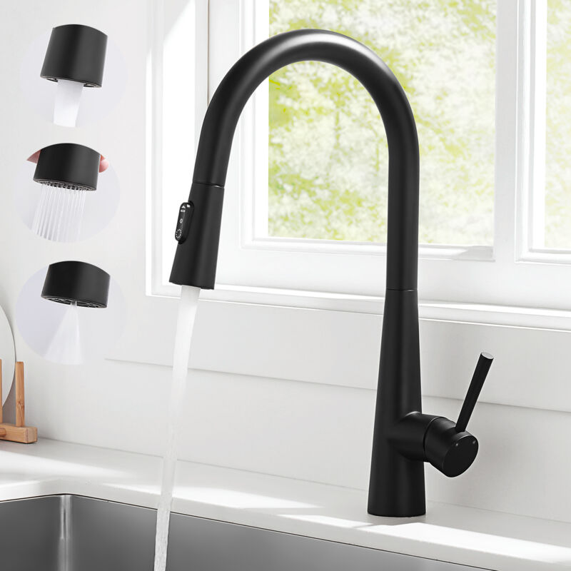 Cecipa - Mitigeur de Cuisine avec Douchette Extractible - Robinet Evier 3 Modes de Sortie D'eau - Rotation à 360° - Robinet d'eau Chaude et Froide de