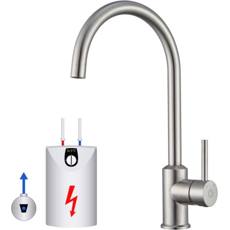 Cecipa Niederdruck Armatur Küche Wasserhahn aus Edelstahl, Niederdruck Küchenarmatur 360° Schwenkbar Spültischarmatur Einhebelmischer für Heizkessel und Heizgeräte