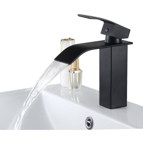 CECIPA NOIR Robinet de Lavabo en Cascade Mitigeur en Laiton pour Salle de Bain Design Moderne