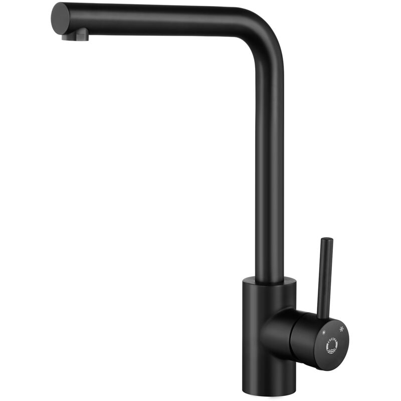 Cecipa - Robinet de Cuisine Mitigeur d'évier à Levier Unique Robinet de Cuisine Pivotant à 360 ° Robinet d'évier en Acier Inoxydable Noir