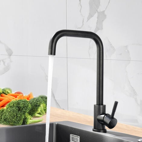 FORIOUS Robinet Cuisine, Mitigeur Cuisine Avec Douchette Pivotant à 360°  d'Évier à Arc Élevé Pulvérisateur Escamotable 2 Modes, Chrome Poli :  : Cuisine et Maison