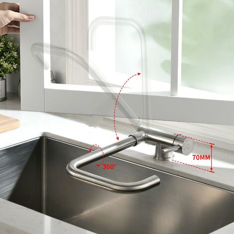 CECIPA Wasserhahn Küche 360 ° drehbarer Klappmischer