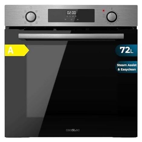 Cecotec 60cm Bolero Hexa M226000 Edelstahl-Multifunktionsbackofen A. 2800W, 72L, 7 Funktionen, Grillmodus, Umluftgrill, Umluftmodus, Auftauen, Dampffuß X2, Dampf-EasyClean, Dampf-Assistent