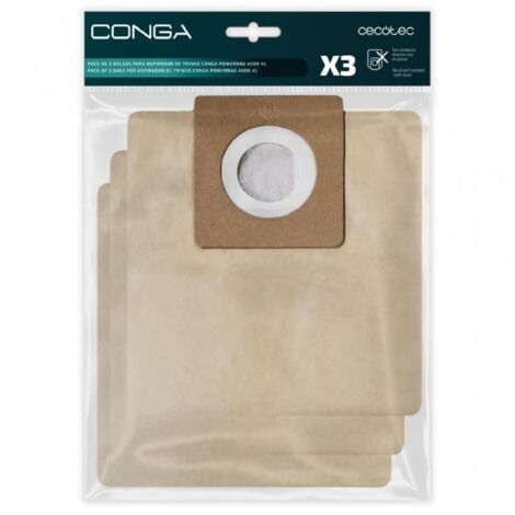 Cecotec Aspirador trineo Pack de 3 bolsas para aspirador de trineo Conga PowerBag XL (Consumible) Cecotec