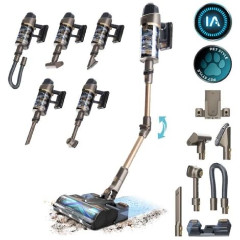 CECOTEC Aspirador vertical conga rockstar rx90 ai aquapet flex. máxima potencia de succión de 350 aw y ultrapotencia de 850 w. 100 minutos de autonomía. inteligencia artificial.