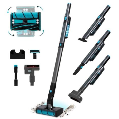 Cecotec Aspirateur vertical sin Cable Ultralight Scoba 2100 Twice MAX. 210 W et 20 kPa, moteur numérique sans brosse, autonomie 45 min, tête motorisée omnidirectionnelle con Double brosse, 3 accessoir