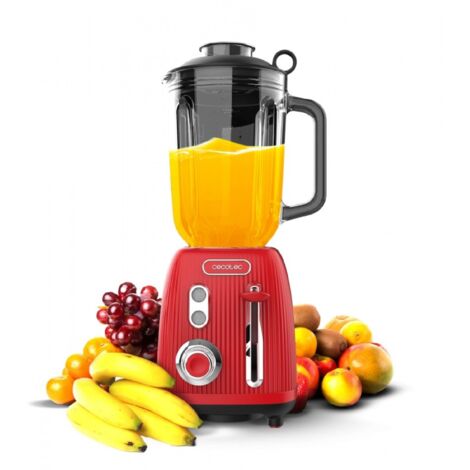 Cecotec Batidora de vaso Power Black Titanium RetroRed