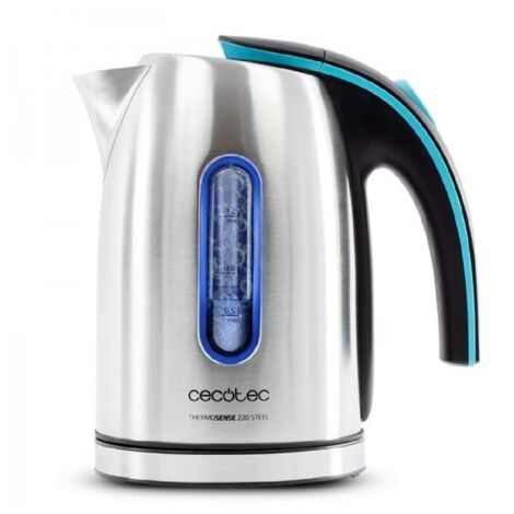 Cecotec – Bouilloire électrique 1,2 L 1600 W – Acier inoxydable – Résistance cachée – Station de base tournante 360º – Arrêt manuel