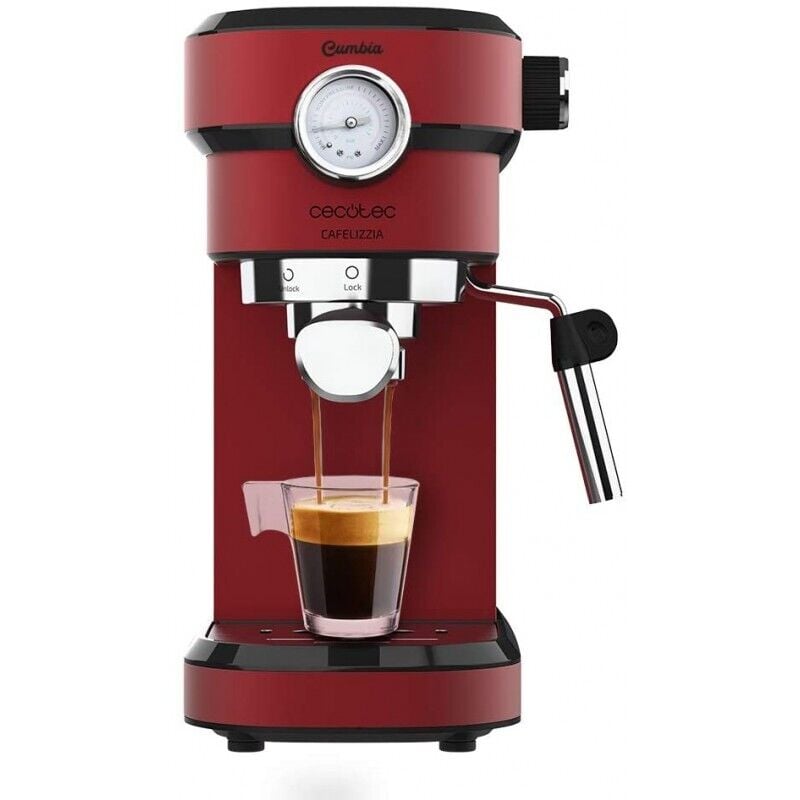 Cafetera Express Cafelizzia 790 Shiny Pro, Con Doble Salida Y Filtros, Depósito 1,2L,Potencia 1350W, Rojo, Cecotec En Oferta Cafetera Espresso Cafelizzia 790 Shiny Pro