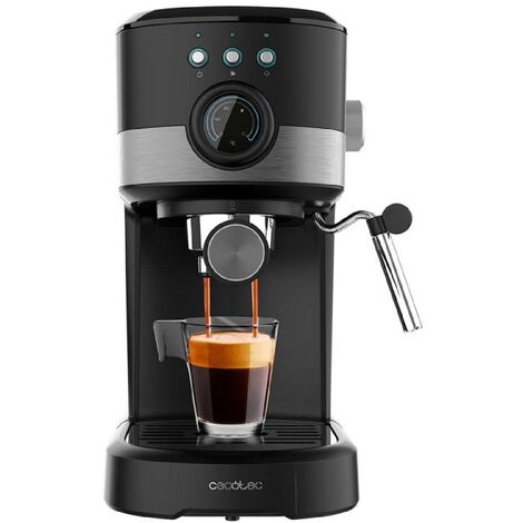 Cecotec Cafetera Express Cafelizzia Fast. 1350 W, Thermoblock, ForceAroma  de 20bars, Vaporizador Orientable, Brazo Doble, Bandeja