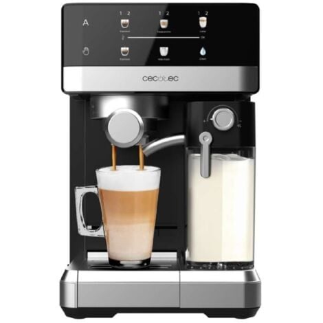 Cecotec Cafetera Express Semiautomática Táctil con Depósito de Leche Power Espresso 20 Touch & Cream. 1350W, Sistema Thermoblock