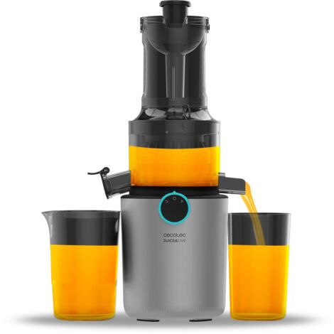 Cecotec Centrifuga Frutta e Verdura - Estrattore Frutta e Verdura Juice&Live 1500 Slim motore 200W, bocca 82mm, 55±5 RPM, silenzioso, facile pulizia, sistema sicurezza, ideale per succhi salutari