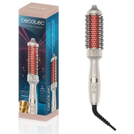 Cecotec Cepillo Alisador con Infrarrojos y Tecnología Iónica InstantCare ThermoGlow. 70W, 5 Ajustes de Temperatura