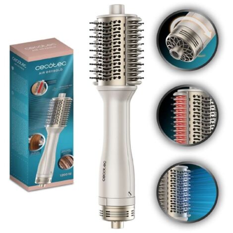 Cecotec Cepillo de Aire Placas Calefactoras Air DryBold. 1200W, Seca, Alisa, Moldea, Da Volumen y Desenreda, Generador de Iones