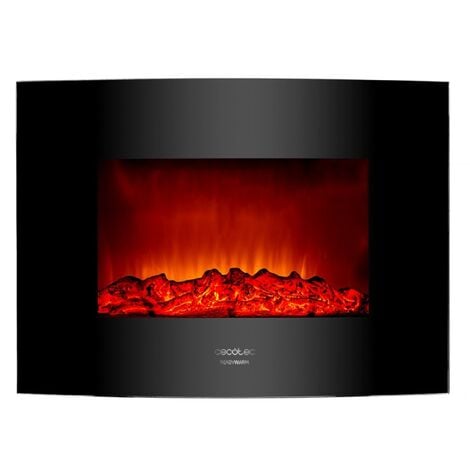 Cecotec Chimenea eléctrica Chimenea electrica decorativa de pared Ready Warm 2200 Curved Flames