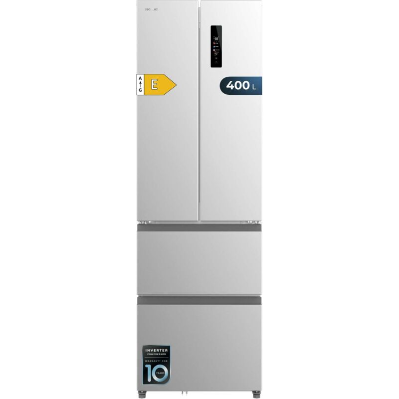 Cecotec - Combi Refrigerator No Frost Inox French Door 4 Doors Bolero CoolMarket Combi F2D 400 Inox e. Refrigerator 4 Doors inox, 400L, Total