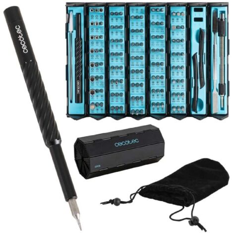 Cecotec Destornillador Manual PrecissionGyro 300 Infinity, Kit de Precisión 128 piezas, Multiples Puntas Incluidas, Estuche