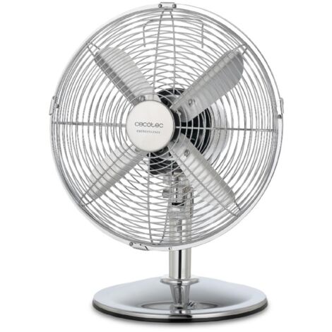 Cecotec – Ventilateur de bureau EnergySilence 620 RetroDesk 40 W – Moteur en cuivre – 3 vitesses – Diamètre 30 cm – Finition chromée