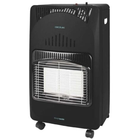 Cecotec Estufa de Gas Butano Plegable Ready Warm 4200 Slim Fold. 4200W, 3 Niveles de Potencia, Triple Sistema de Seguridad, Bombonas de Gas de hasta 15Kg, 4 Ruedas