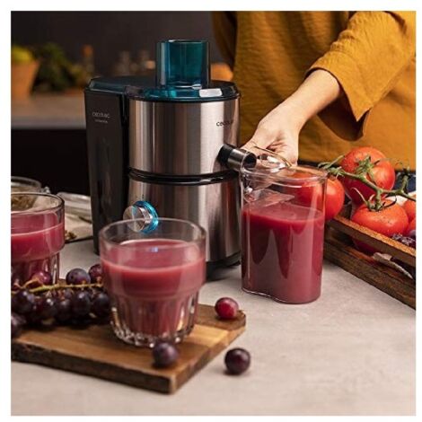 Cecotec – Extracteur de jus Juice&Fresh 400 Titan – Puissance 400 W – Vitesse 20000 tr/min – Canal d'entrée 55 mm – Sans BPA