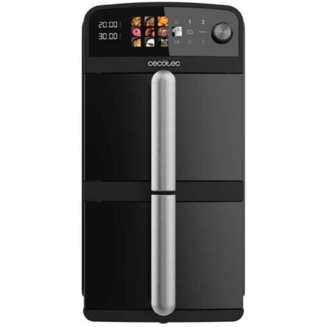 Cecotec Friteuse à Air de 10L avec Cuves Superposées Cecofry DuoLevel 10000. 2400W, Cuves de 5L, Contrôle Tactile