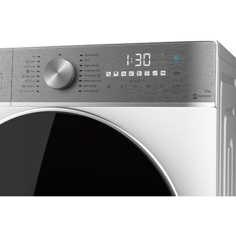 Cecotec Lavadora 9Kg Carga Frontal Bolero DressCode 9800 Inverter A 2000W, 1400 rpm, 16 Programas, Motor Inverter Plus, SteamMax, Carga automática y Display táctil XXL. Clase A, KidLock