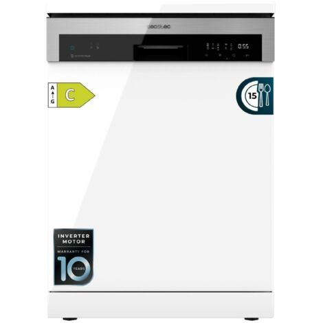Cecotec Lavastoviglie 60cm Freestanding Bolero Aguazero 6500 C. 15 Posate, 3° Vassoio, 6 Programmi con Dual Zona Lavaggio, Asciugatura+, Auto Apertura, Mezzo Carico, Partenza Ritardata, Motore Inverte