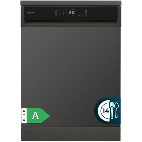 Cecotec Lavavajillas Bolero Aguazero 6800 Dark A de 60 cm, 14 cubiertos, Motor Inverter Plus Duo
