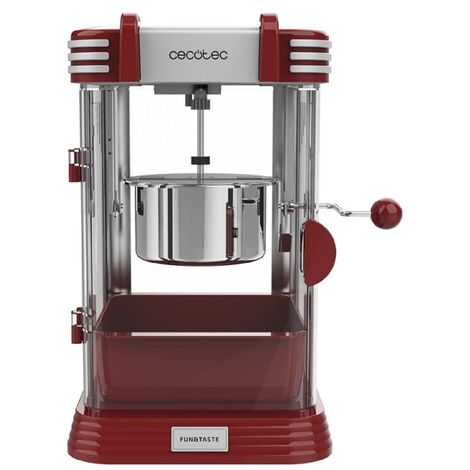 Cecotec Máquina de Palomitas Eléctrica Fun&Taste P´Corn Classic. Palomitero, 300 W, Diseño Retro, Olla de Acero Inoxidable de 500 ml, Bandeja extraíble, Luz Interior, Cuchara dosificadora