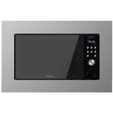 CECOTEC Microondas encastrable digital de 20 litros de capacidad con grill, 700 W de potencia y 9 funciones preconfiguradas.