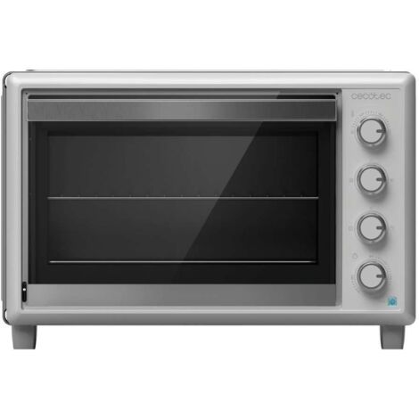 Cecotec – Mini four chaleur tournante 60 L – 2200 W – Température jusqu'à 230ºC – 12 fonctions – Rôtissoire incluse – Double porte en verre