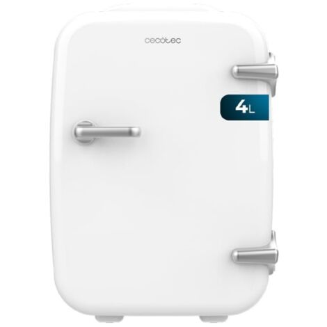Cecotec Mini Fridge Bolero MiniCooling 4L Habana White, Fonctionnement 12V-220V, Compatible voiture et caravanes, Fonction de refroidissement et de chauffage, Plage de température 5-65º, Transport fac