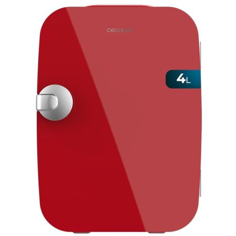 Cecotec Mini Fridge Bolero MiniCooling 4L Rio Red, Fonctionnement 12V-220V, Compatible voiture et caravanes, Fonction de refroidissement et de chauffage, Plage de température 5-65º, Transport facile