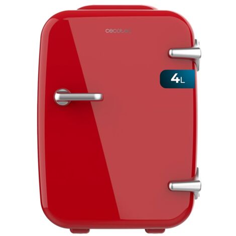 Cecotec Mini-Kühlschrank Bolero MiniCooling 4L Habana Rot, 12V-220V Betrieb, Kompatibel Auto und Caravan, Kühl- und Heizfunktion, Temperaturbereich 5-65º, Einfacher Transport