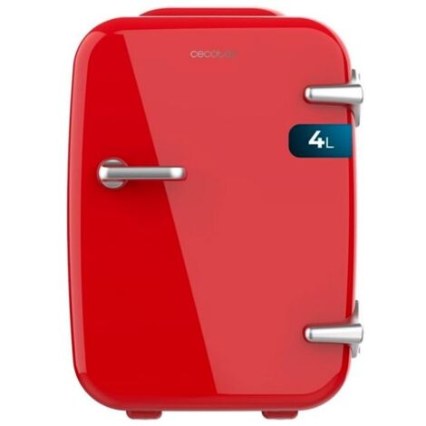 Cecotec Mini Nevera Bolero MiniCooling 4L Habana Red, Funcionamiento 12V-220V, Compatible coche y caravanas, Función enfriamiento y calentamiento, Rango temperatura 5-65º, Transporte fácil