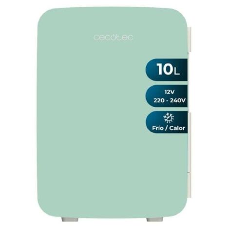 Cecotec – Mini réfrigérateur 10L – Refroidissement jusqu'à 7°C – Fonctionnement 12V-220V – Silencieux et portable pour voyages
