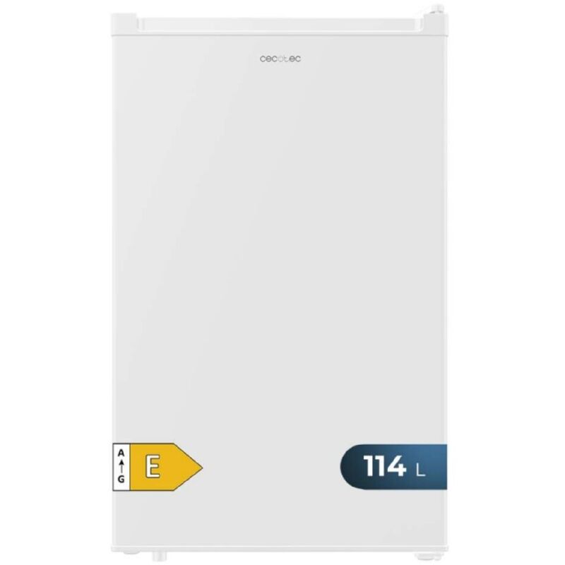 Cecotec Mini réfrigérateur Bolero CoolMarket TT 114L blanc. Capacité 114 L, Classe énergétique E, Porte réversible, Stockage optimal, Eclairage LED,