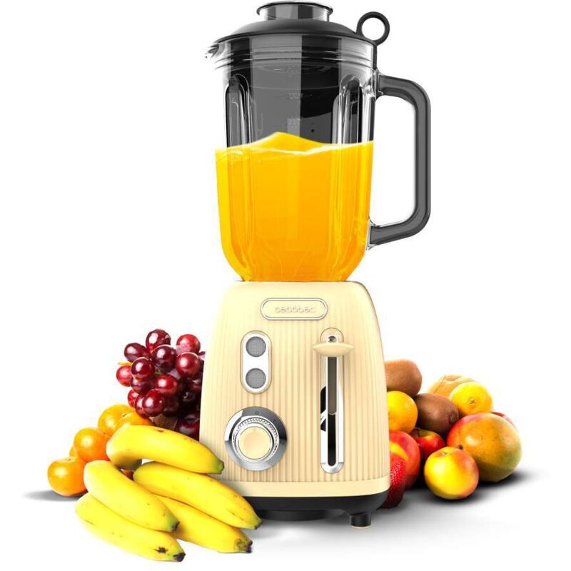 Cecotec - Mixeur-blender Power Black Titanium RetroYellow