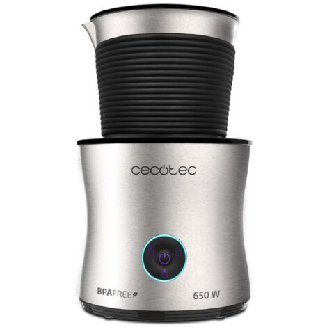 Cecotec Mousseur à lait de puissance Moca Spume 5000. 650 W, Capacité de 400 ml, 4 Modes de fonctionnement, Prépare le chocolat chaud, Cruche de Acier inoxydable, Base 360º antidérapante.
