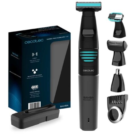 Cecotec Multigrooming Trimmer PrecisionCare 5in1 Elektrorasierer. Multifunktion 5 in 1, Gesicht und Körper, Lithium-Akku, 90 Minuten Aurtonomy, Edelstahl und wasserdichte Klingen.