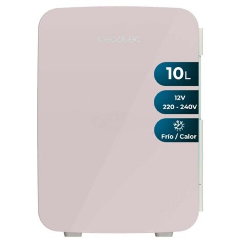 Cecotec Petit réfrigérateur Bolero MiniColing 10L Bahamas Pink. Capacité 10 L, fonctionnement 12-220 V, Compatibleavec les voitures et les caravanes, fonction chaud et froid, température réglable de7 