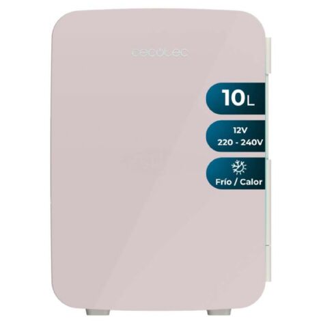 Cecotec Petit réfrigérateur Bolero MiniColing 10L Bahamas Pink. Capacité 10 L, fonctionnement 12-220 V, Compatibleavec les voitures et les caravanes, fonction chaud et froid, température réglable de7