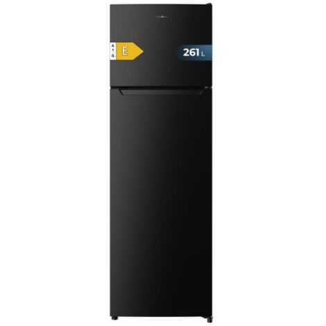 Cecotec – Réfrigérateur 2D 261L noir – Congélateur en haut – Dégivrage manuel – Classe E – Dimensions 54 x 59,2 x 169 cm