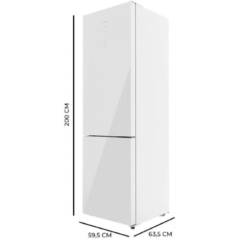 Cecotec – Réfrigérateur combiné 2 portes 356L – Hauteur 200 cm – Largeur 60 cm – Classe D – Système Multi Air Flow – Total No Frost