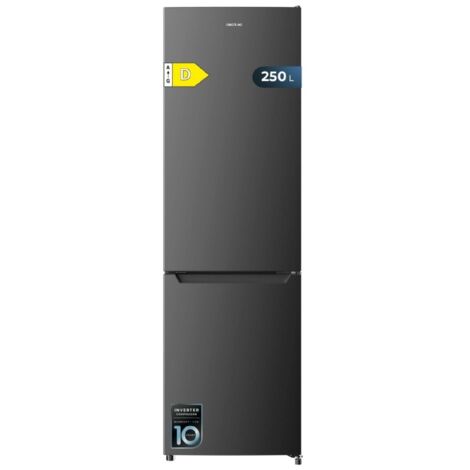 Cecotec – Réfrigérateur-congélateur combiné 250L – Total No Frost – Compresseur Inverter Plus – Classe D – Multi Airflow – Humidity Box – Écran intérieur